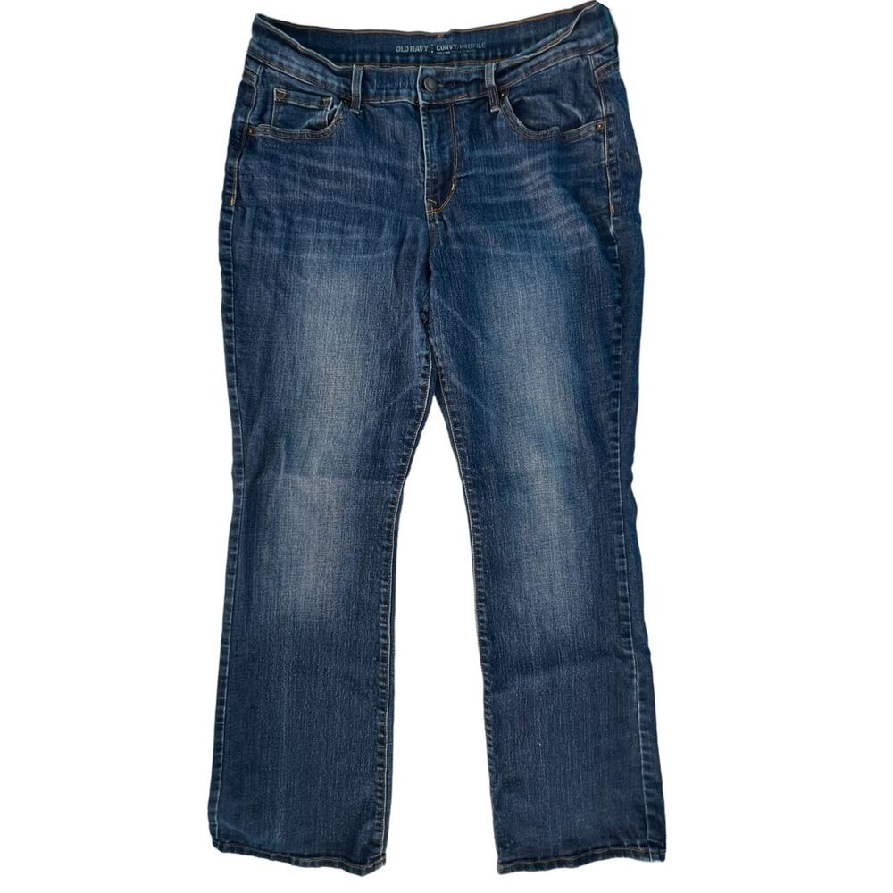Old Navy Curvy Profile Bootcut Mid Rise Jeans Size 12 Short Blue Denim